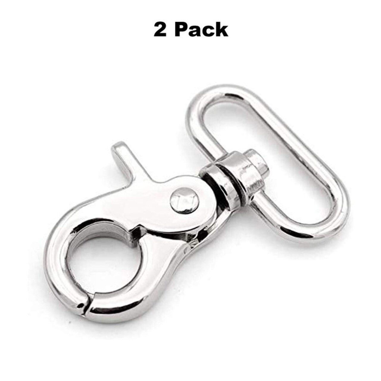 Swivel Hook Nickel Plated Brass Base Side Claw 1.5 Inches Long 1/2 Inch Loop